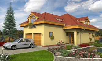 Villa avec garage double.